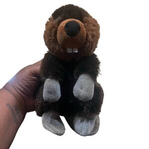 Wild Republic Beaver Standing Plush 8" Stuffed Animal Brown Gray Realistic